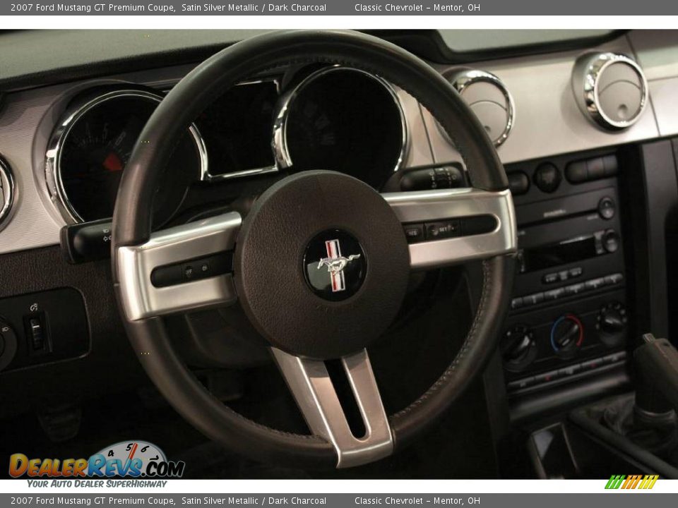 2007 Ford Mustang GT Premium Coupe Satin Silver Metallic / Dark Charcoal Photo #12