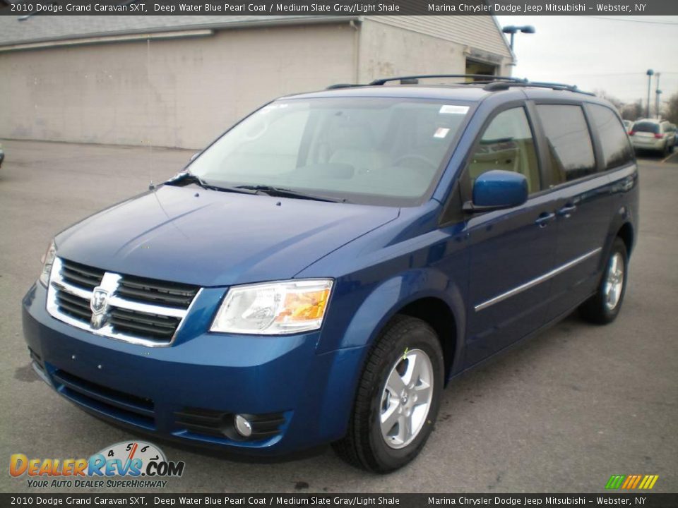 2010 Dodge Grand Caravan SXT Deep Water Blue Pearl Coat / Medium Slate Gray/Light Shale Photo #1