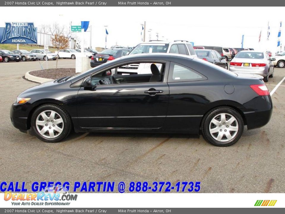 2007 Honda Civic LX Coupe Nighthawk Black Pearl / Gray Photo #1