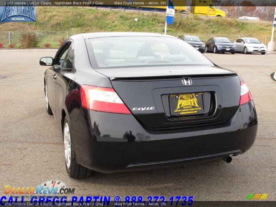 2007 Honda Civic LX Coupe Nighthawk Black Pearl / Gray Photo #2