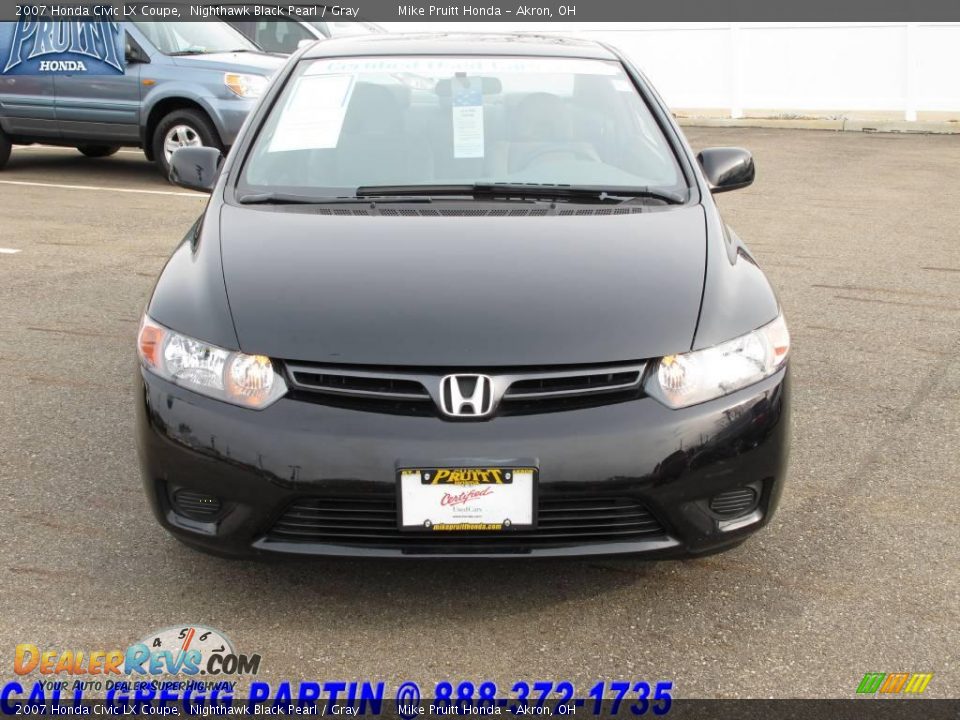 2007 Honda Civic LX Coupe Nighthawk Black Pearl / Gray Photo #4