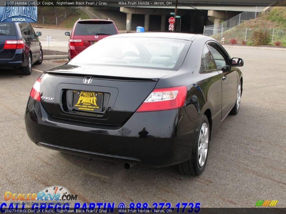 2007 Honda Civic LX Coupe Nighthawk Black Pearl / Gray Photo #7