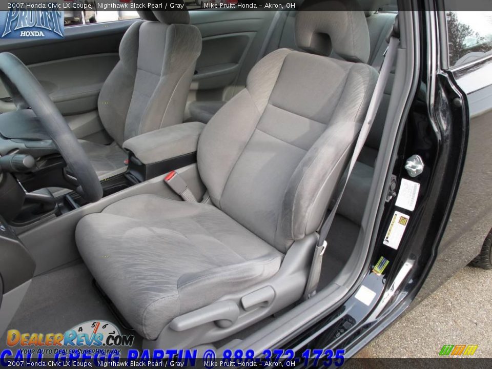 2007 Honda Civic LX Coupe Nighthawk Black Pearl / Gray Photo #11
