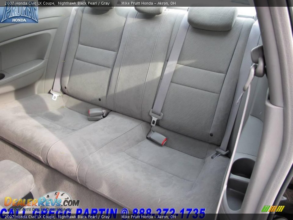 2007 Honda Civic LX Coupe Nighthawk Black Pearl / Gray Photo #12