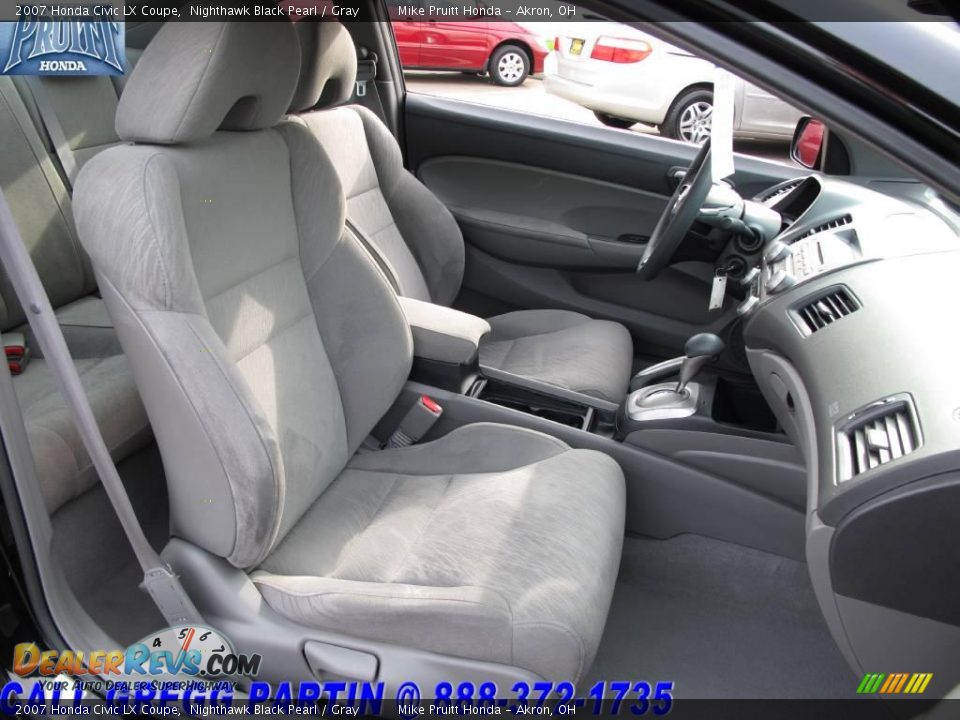 2007 Honda Civic LX Coupe Nighthawk Black Pearl / Gray Photo #13