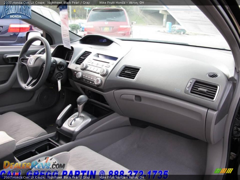 2007 Honda Civic LX Coupe Nighthawk Black Pearl / Gray Photo #14