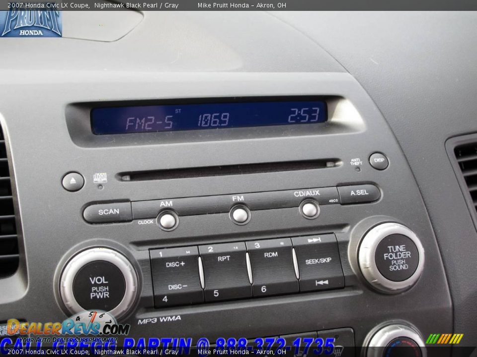 2007 Honda Civic LX Coupe Nighthawk Black Pearl / Gray Photo #19