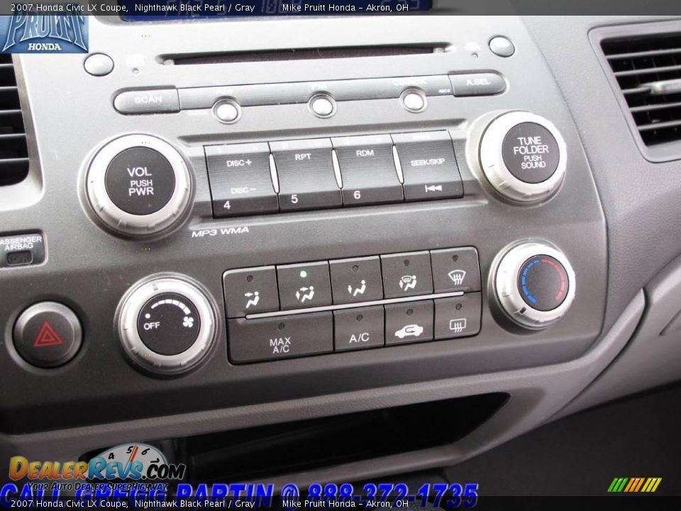 2007 Honda Civic LX Coupe Nighthawk Black Pearl / Gray Photo #20