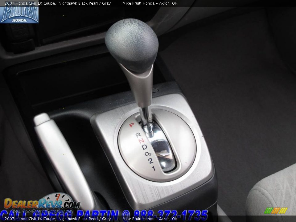 2007 Honda Civic LX Coupe Nighthawk Black Pearl / Gray Photo #21