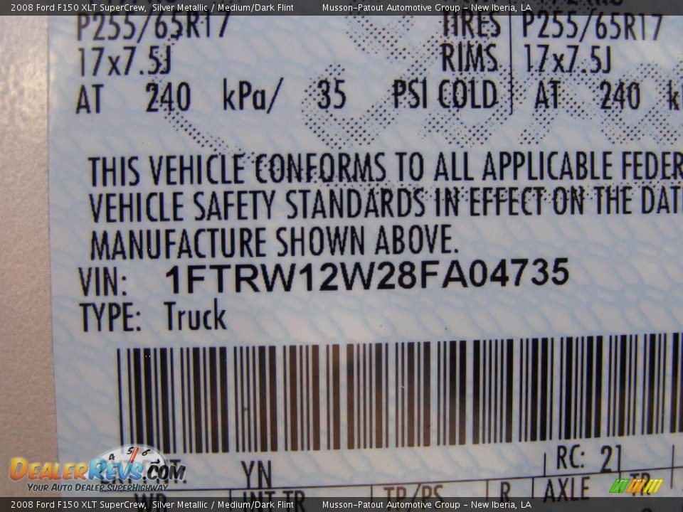 2008 Ford F150 XLT SuperCrew Silver Metallic / Medium/Dark Flint Photo #13