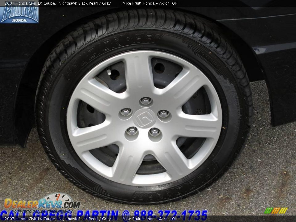 2007 Honda Civic LX Coupe Nighthawk Black Pearl / Gray Photo #24