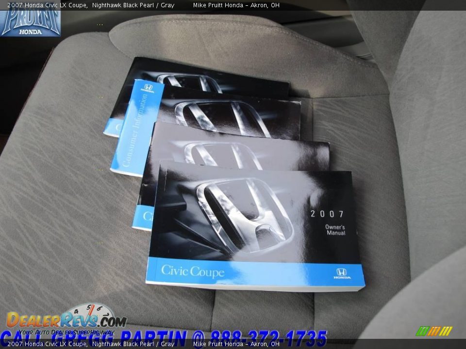 2007 Honda Civic LX Coupe Nighthawk Black Pearl / Gray Photo #25
