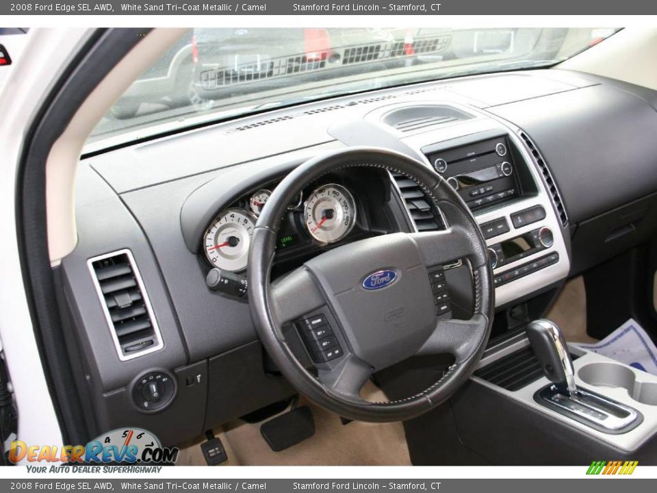 2008 Ford Edge SEL AWD White Sand Tri-Coat Metallic / Camel Photo #2