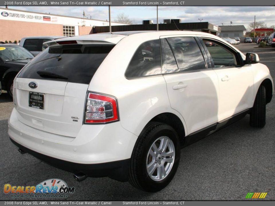 2008 Ford Edge SEL AWD White Sand Tri-Coat Metallic / Camel Photo #5