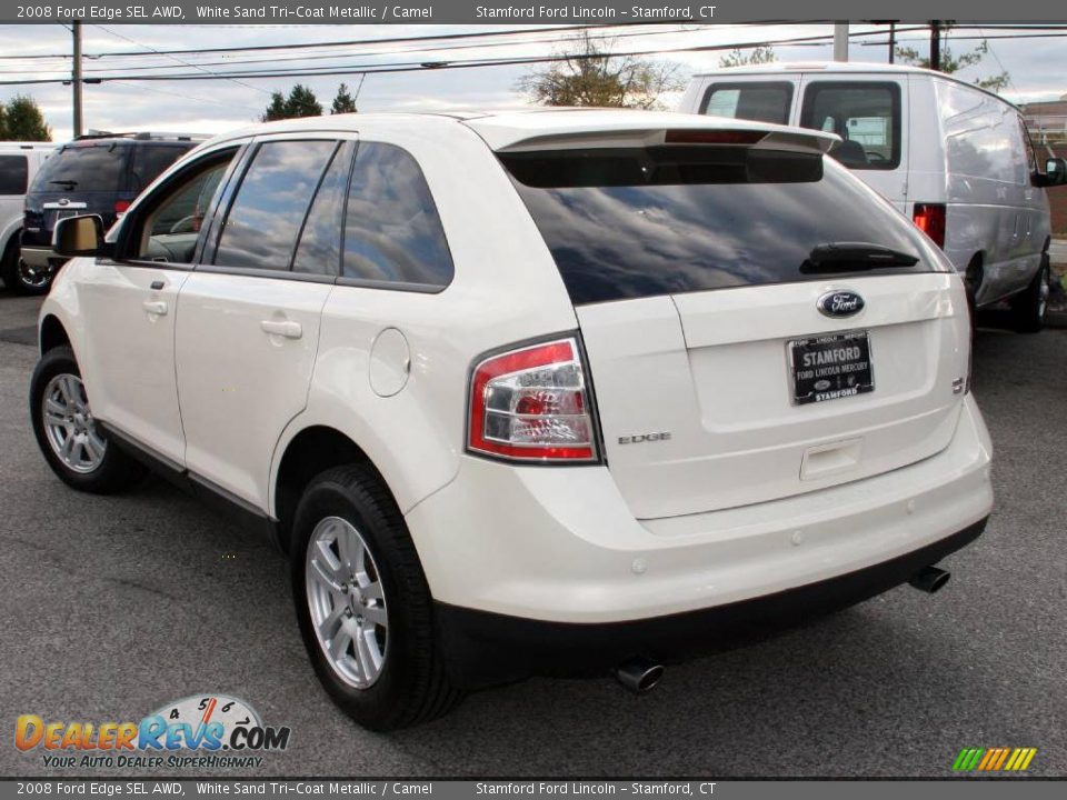 2008 Ford Edge SEL AWD White Sand Tri-Coat Metallic / Camel Photo #8
