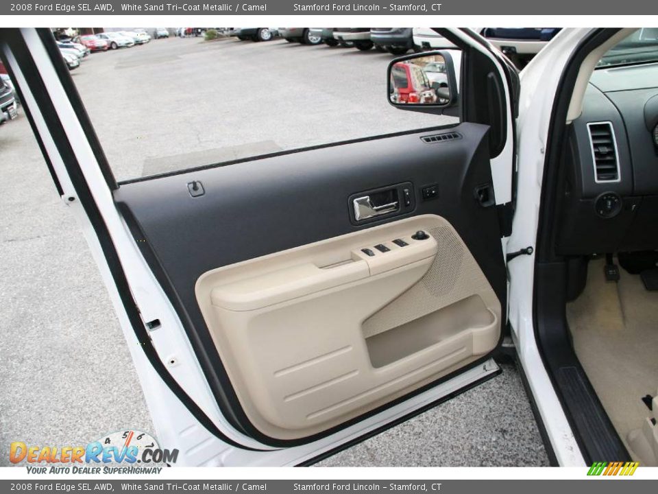 2008 Ford Edge SEL AWD White Sand Tri-Coat Metallic / Camel Photo #12