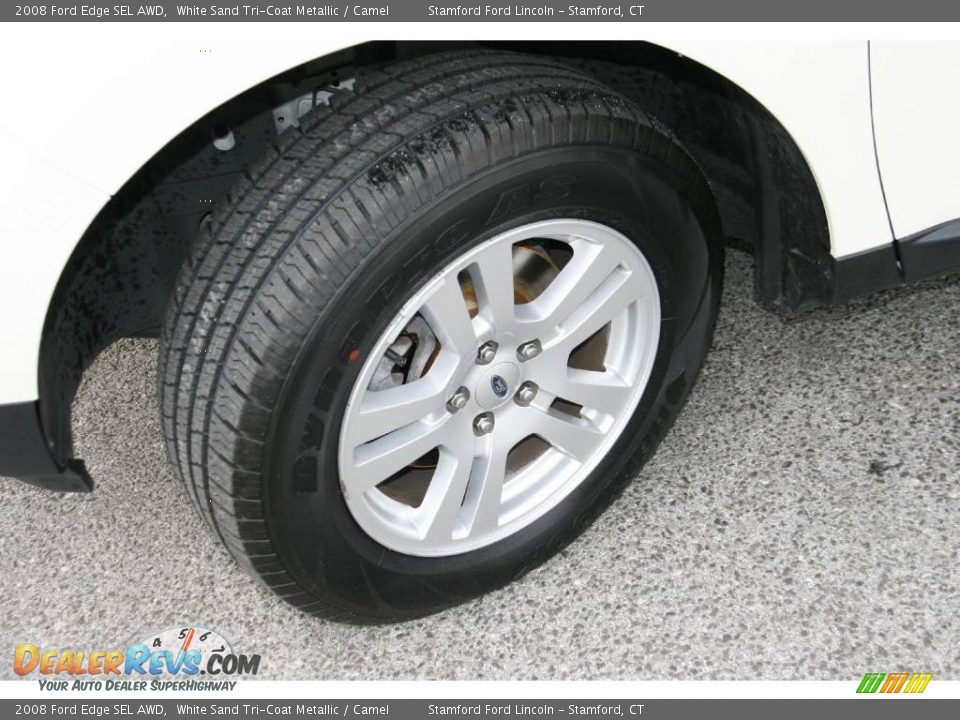 2008 Ford Edge SEL AWD White Sand Tri-Coat Metallic / Camel Photo #13