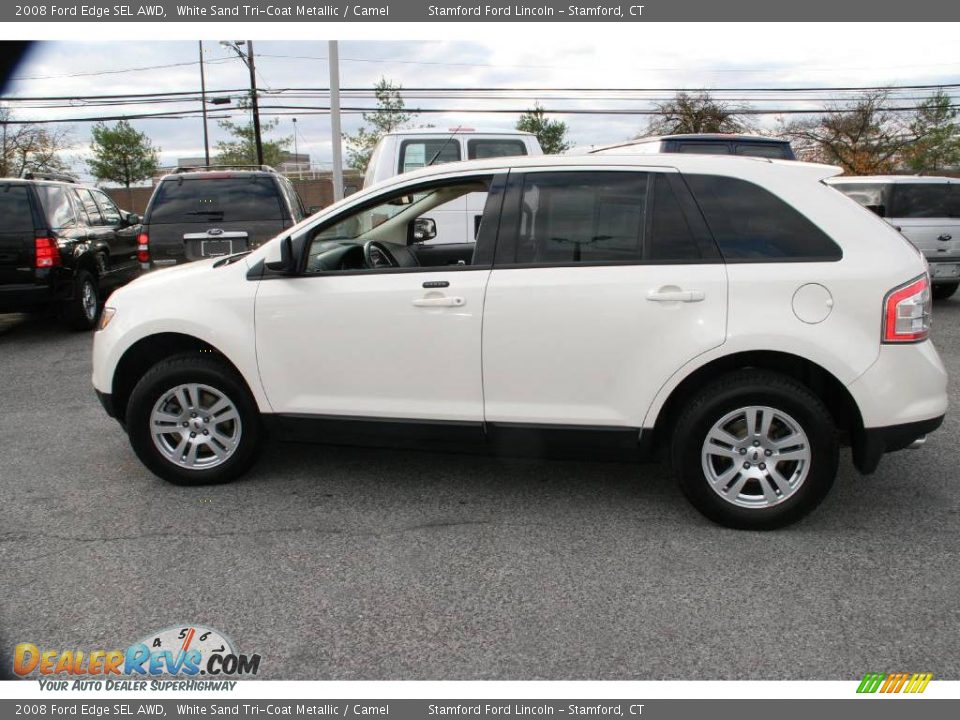 2008 Ford Edge SEL AWD White Sand Tri-Coat Metallic / Camel Photo #14