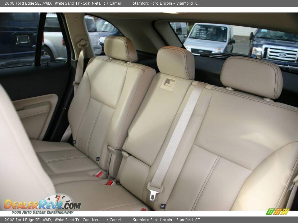 2008 Ford Edge SEL AWD White Sand Tri-Coat Metallic / Camel Photo #15