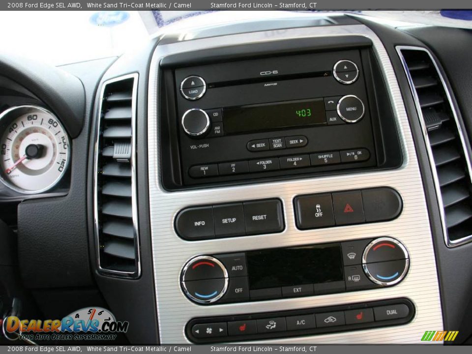 2008 Ford Edge SEL AWD White Sand Tri-Coat Metallic / Camel Photo #16
