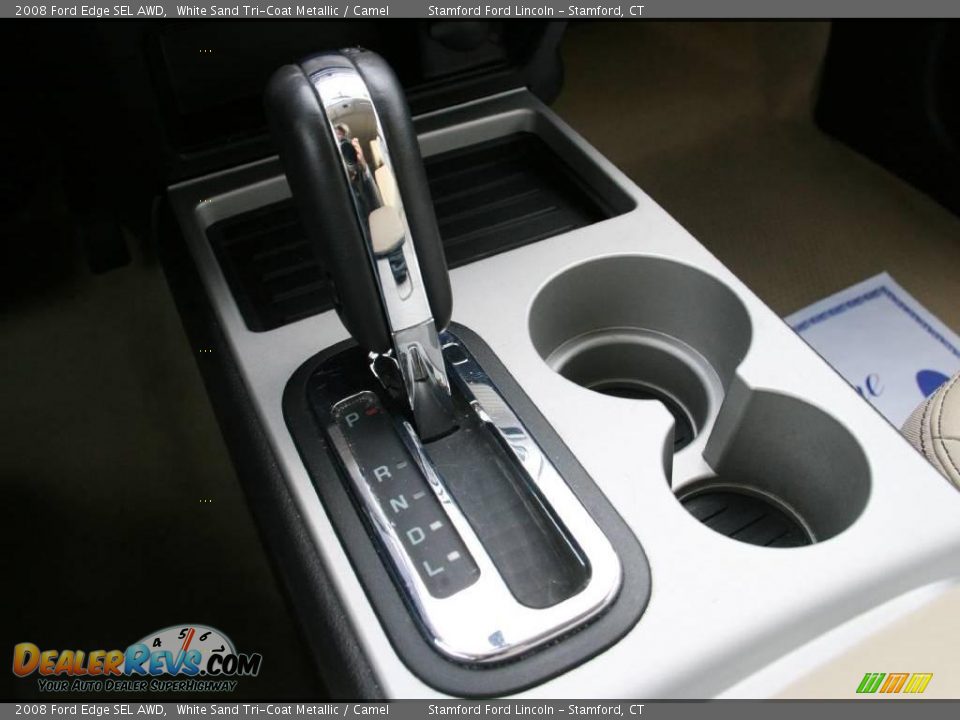 2008 Ford Edge SEL AWD White Sand Tri-Coat Metallic / Camel Photo #17