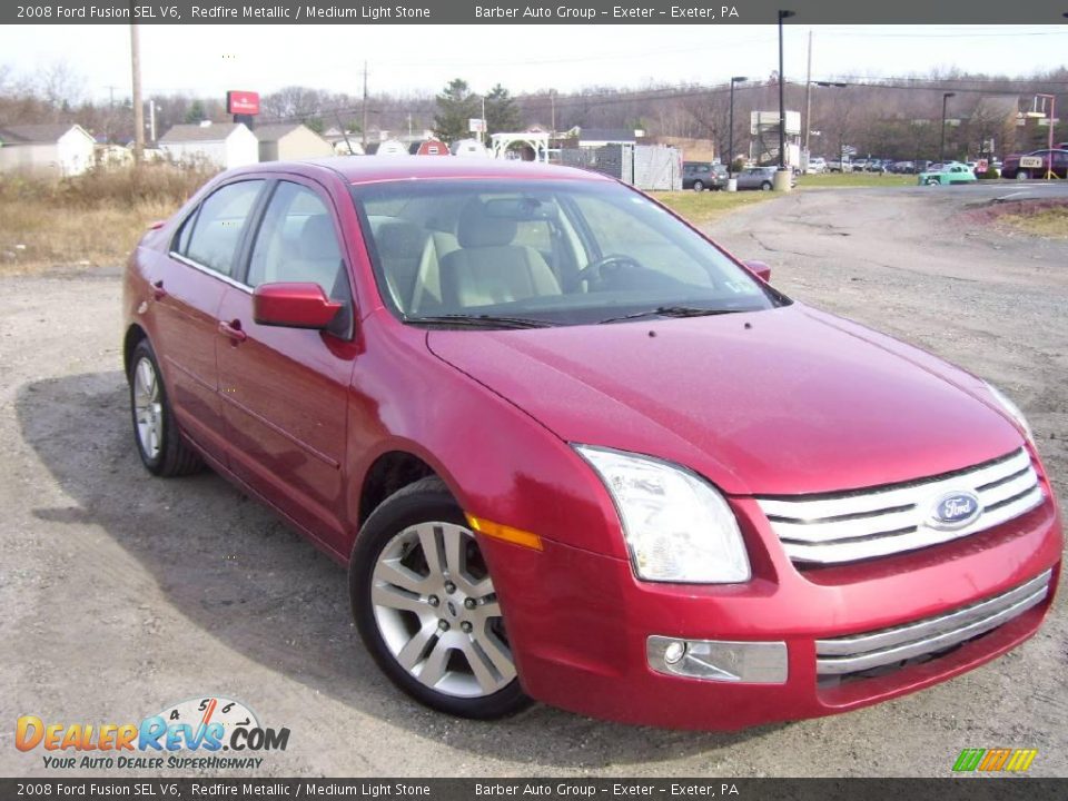 2008 Ford Fusion SEL V6 Redfire Metallic / Medium Light Stone Photo #3