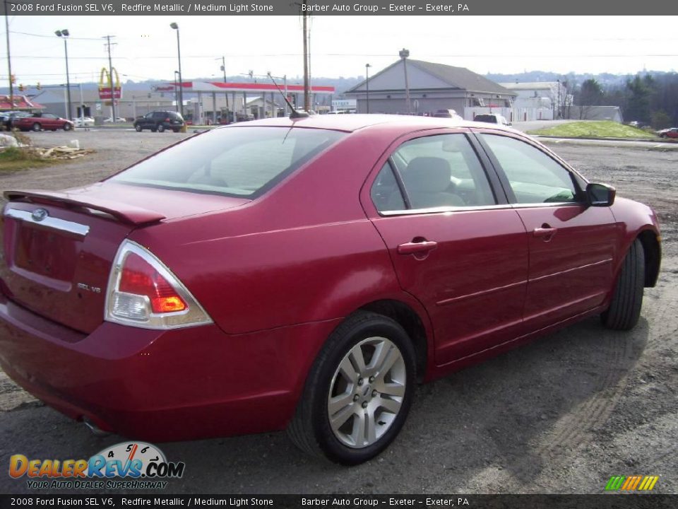 2008 Ford Fusion SEL V6 Redfire Metallic / Medium Light Stone Photo #4