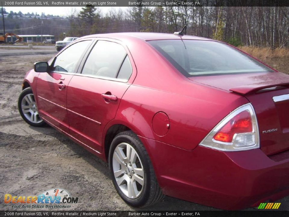 2008 Ford Fusion SEL V6 Redfire Metallic / Medium Light Stone Photo #5