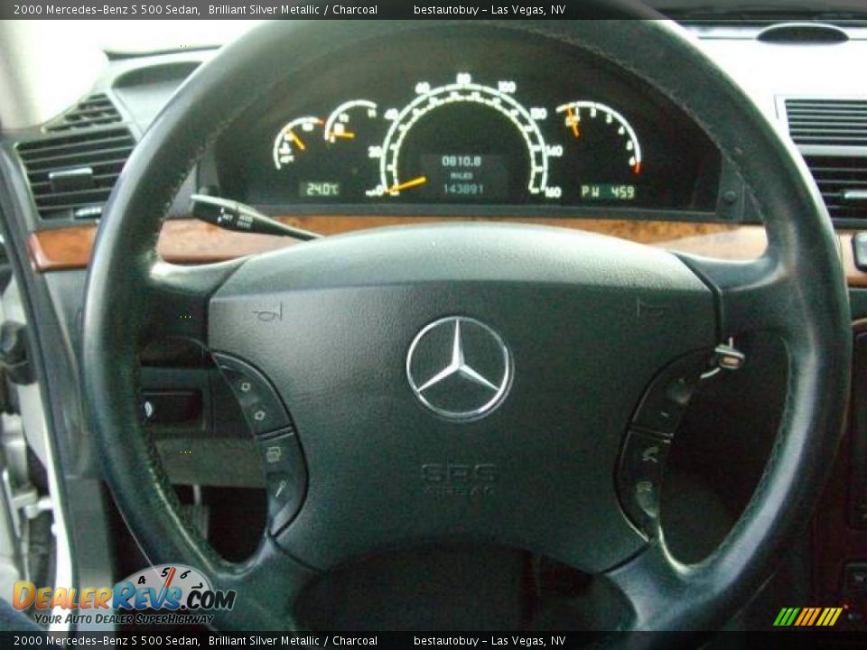 2000 Mercedes-Benz S 500 Sedan Brilliant Silver Metallic / Charcoal Photo #34