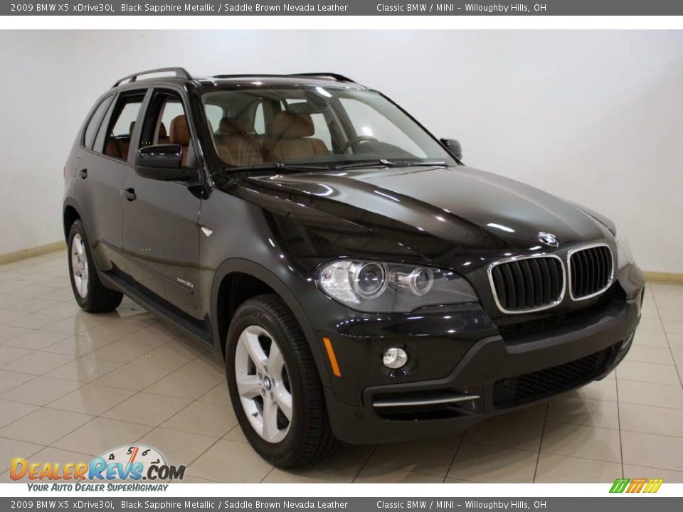 2009 BMW X5 xDrive30i Black Sapphire Metallic / Saddle Brown Nevada Leather Photo #1