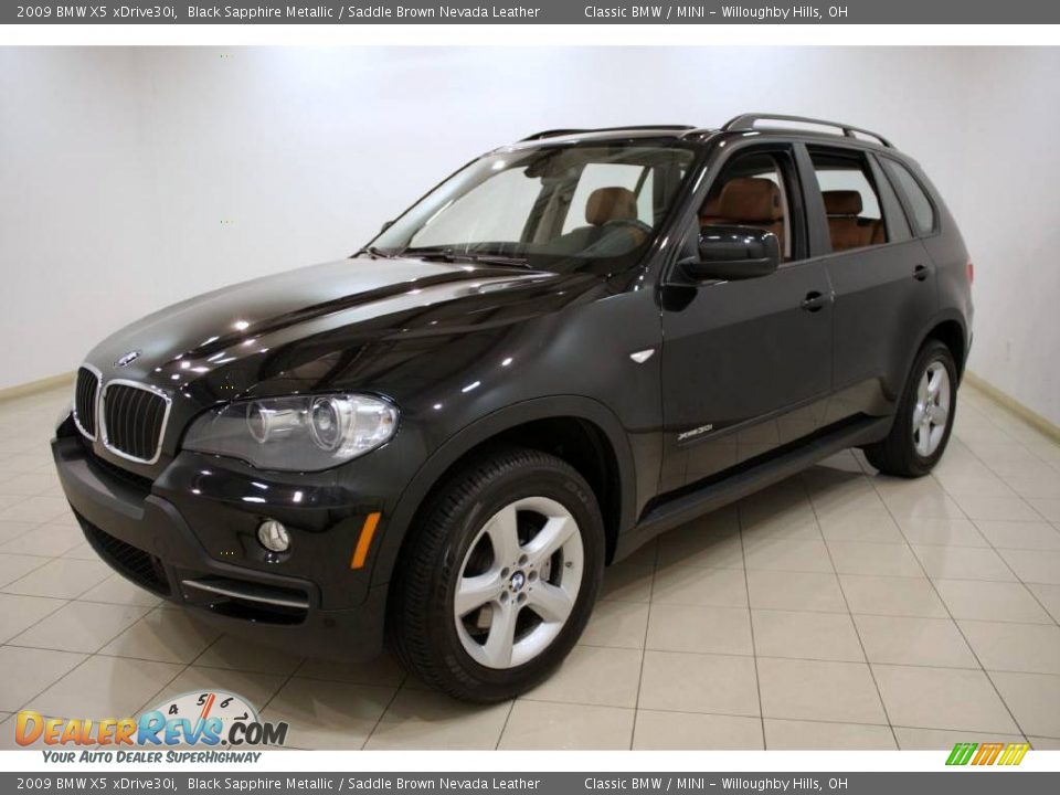 2009 BMW X5 xDrive30i Black Sapphire Metallic / Saddle Brown Nevada Leather Photo #3