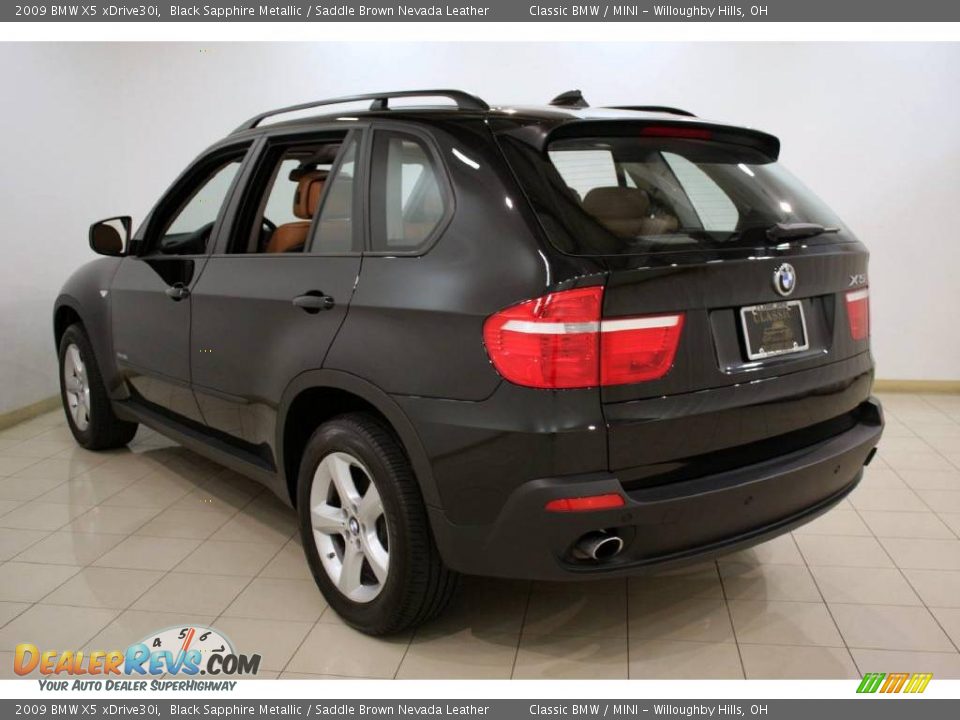 2009 BMW X5 xDrive30i Black Sapphire Metallic / Saddle Brown Nevada Leather Photo #5