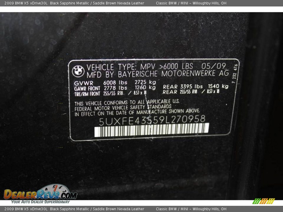 2009 BMW X5 xDrive30i Black Sapphire Metallic / Saddle Brown Nevada Leather Photo #29