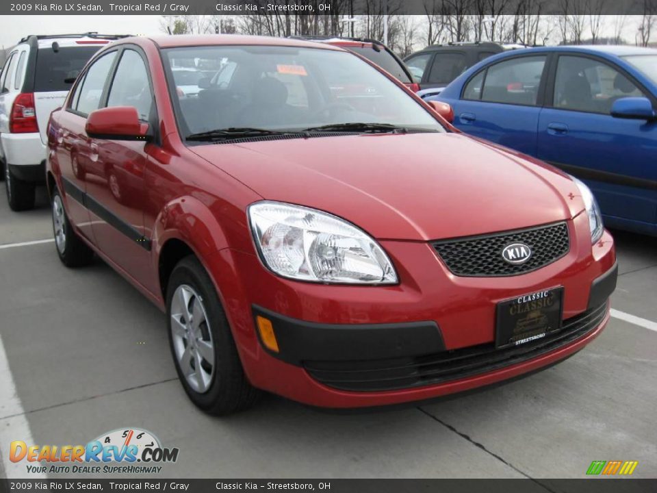 2009 Kia Rio LX Sedan Tropical Red / Gray Photo #1