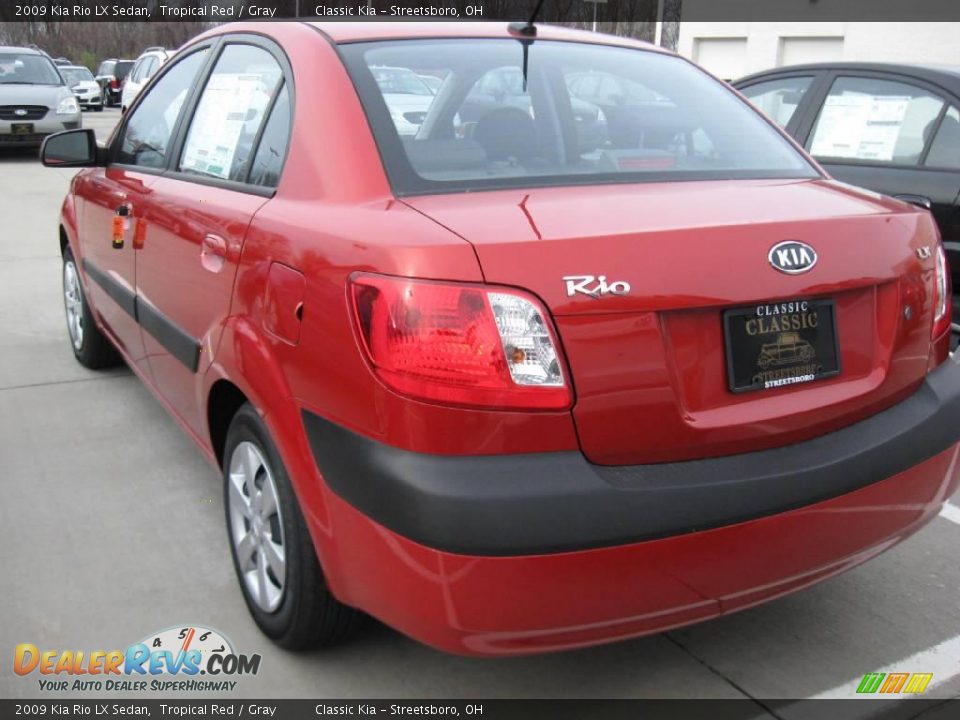 2009 Kia Rio LX Sedan Tropical Red / Gray Photo #3