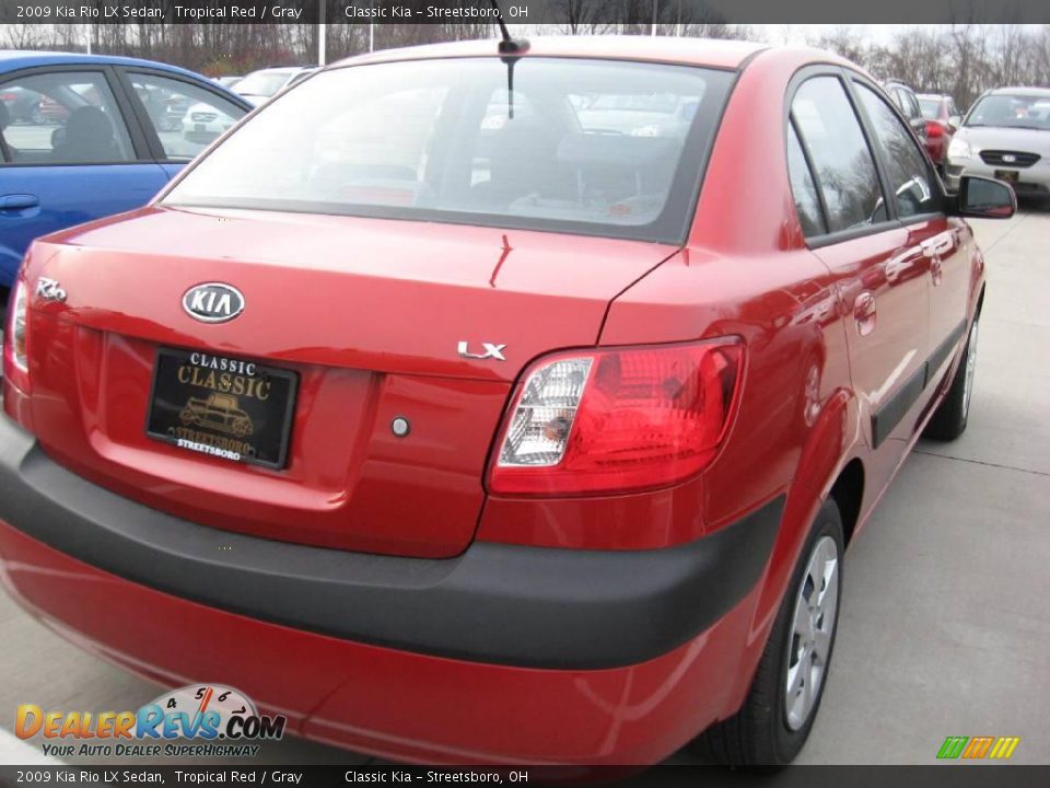 2009 Kia Rio LX Sedan Tropical Red / Gray Photo #4