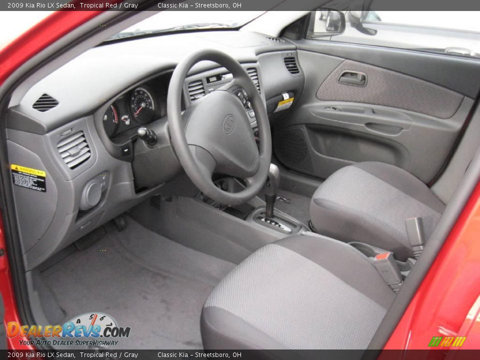 2009 Kia Rio LX Sedan Tropical Red / Gray Photo #5