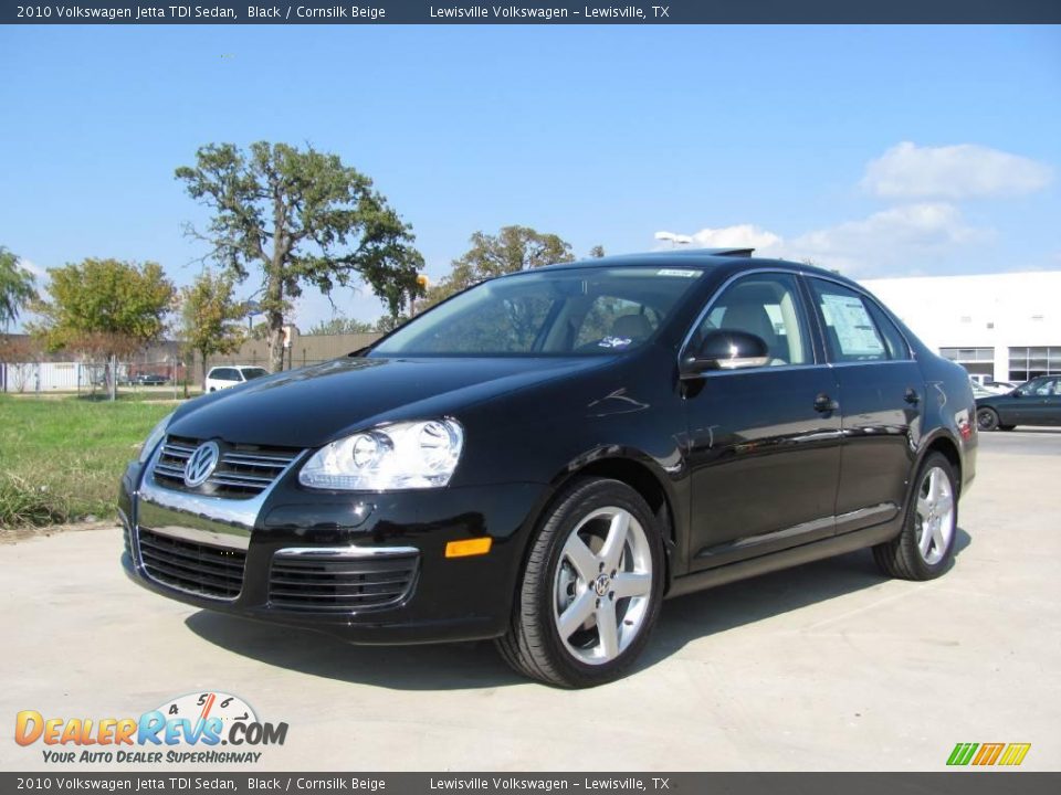 2010 Volkswagen Jetta TDI Sedan Black / Cornsilk Beige Photo #1