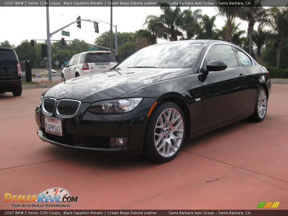 2007 BMW 3 Series 328i Coupe Black Sapphire Metallic / Cream Beige Dakota Leather Photo #1