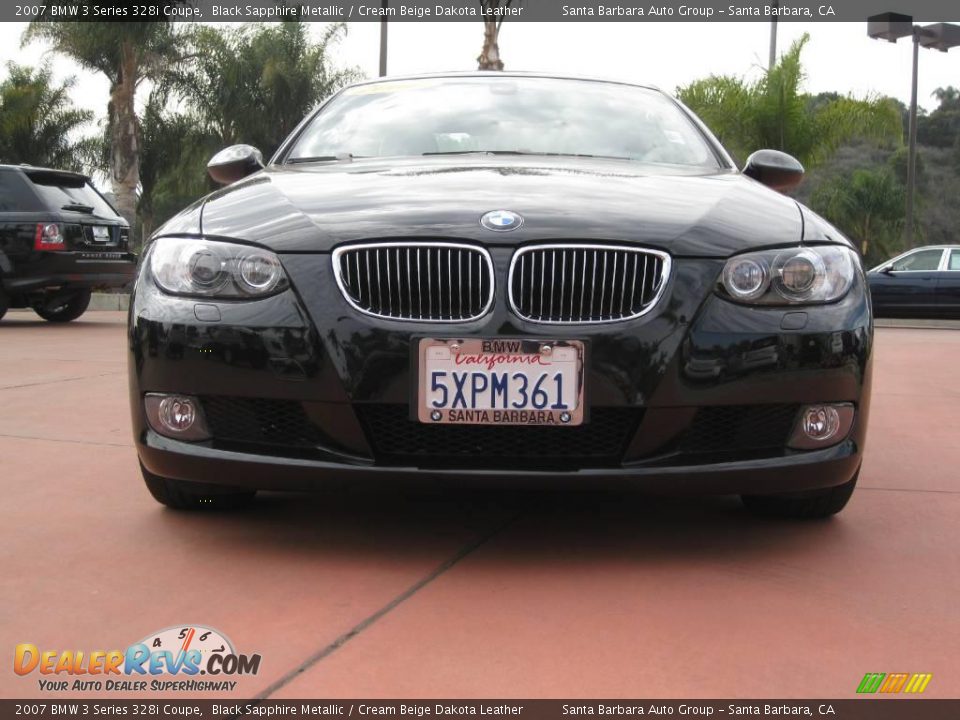 2007 BMW 3 Series 328i Coupe Black Sapphire Metallic / Cream Beige Dakota Leather Photo #2