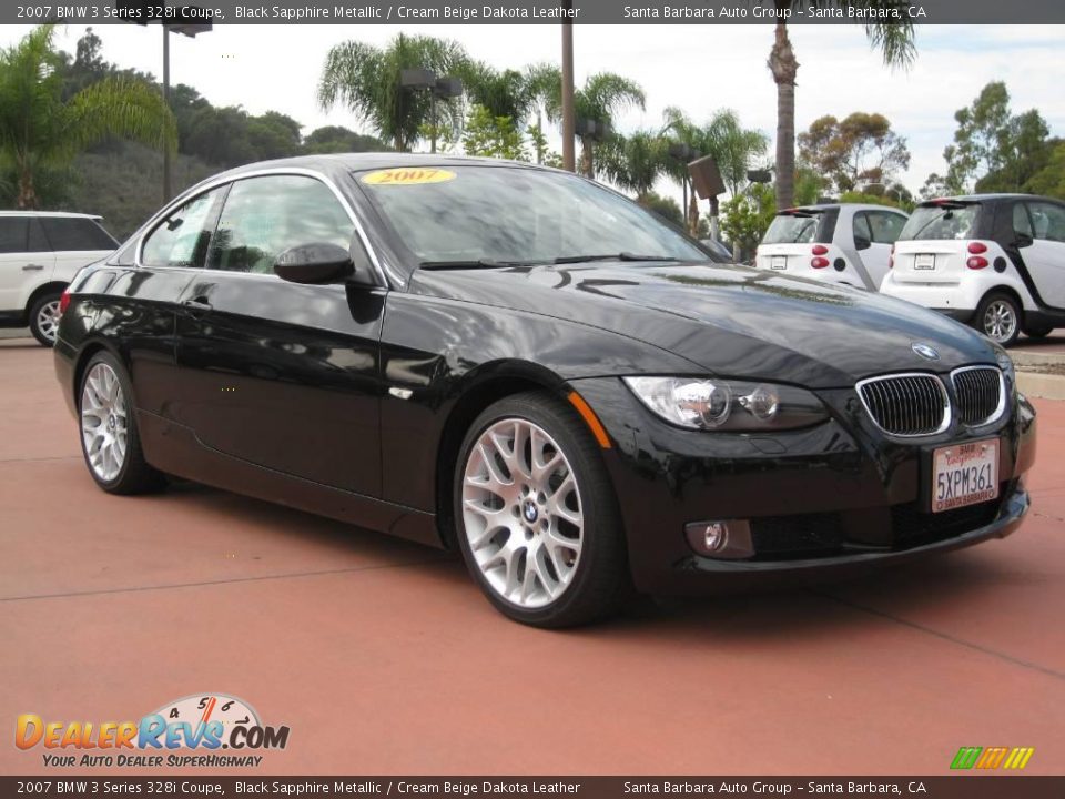 2007 BMW 3 Series 328i Coupe Black Sapphire Metallic / Cream Beige Dakota Leather Photo #3