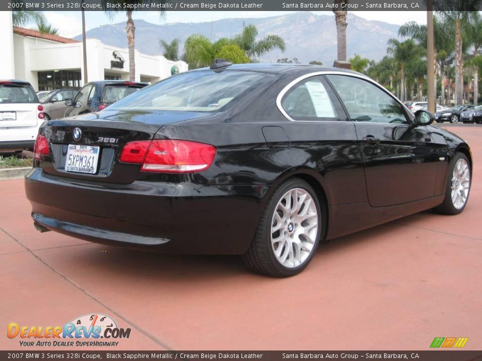 2007 BMW 3 Series 328i Coupe Black Sapphire Metallic / Cream Beige Dakota Leather Photo #4