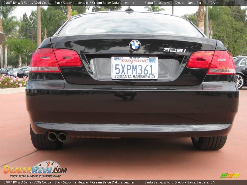 2007 BMW 3 Series 328i Coupe Black Sapphire Metallic / Cream Beige Dakota Leather Photo #5