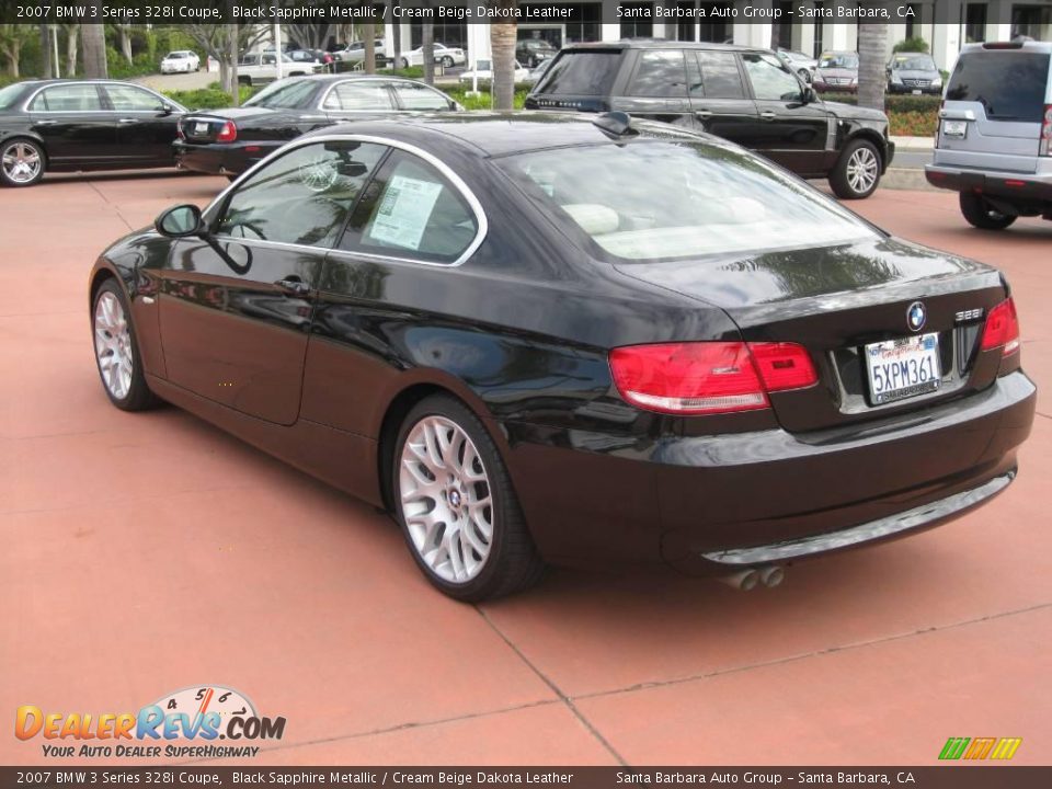 2007 BMW 3 Series 328i Coupe Black Sapphire Metallic / Cream Beige Dakota Leather Photo #6
