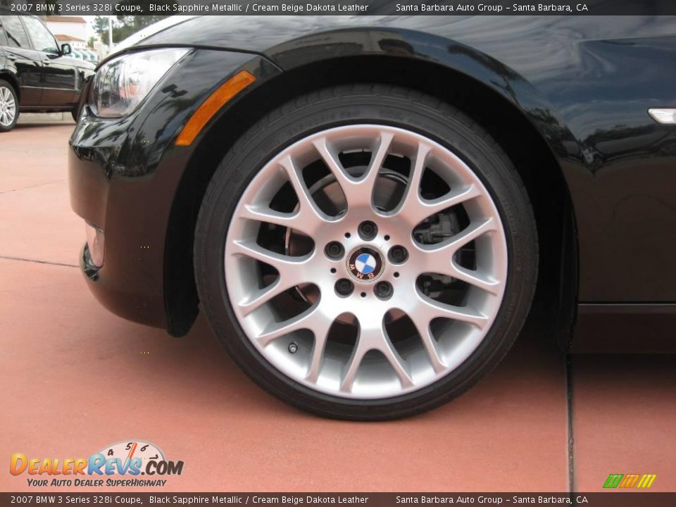 2007 BMW 3 Series 328i Coupe Black Sapphire Metallic / Cream Beige Dakota Leather Photo #8