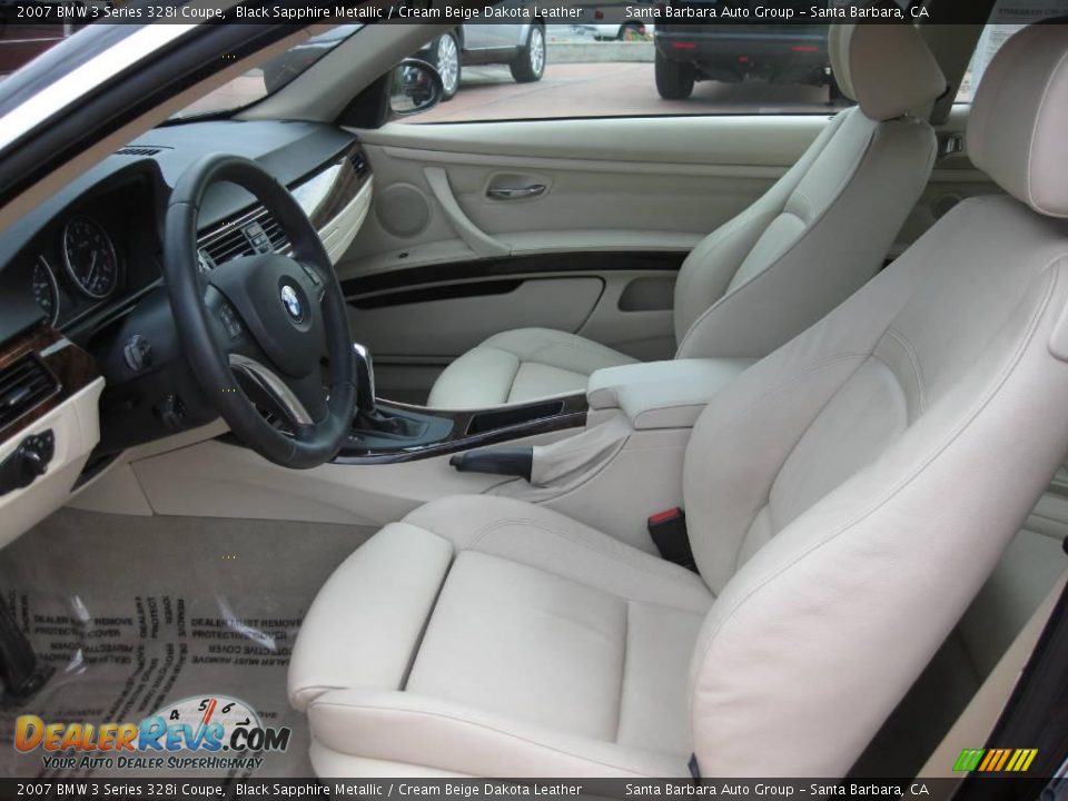 2007 BMW 3 Series 328i Coupe Black Sapphire Metallic / Cream Beige Dakota Leather Photo #14