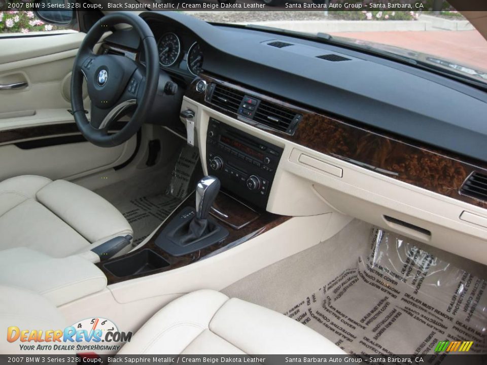 2007 BMW 3 Series 328i Coupe Black Sapphire Metallic / Cream Beige Dakota Leather Photo #18