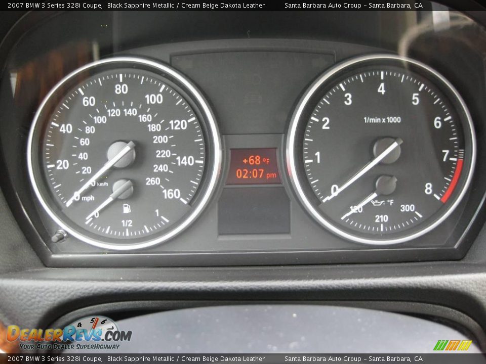 2007 BMW 3 Series 328i Coupe Black Sapphire Metallic / Cream Beige Dakota Leather Photo #21