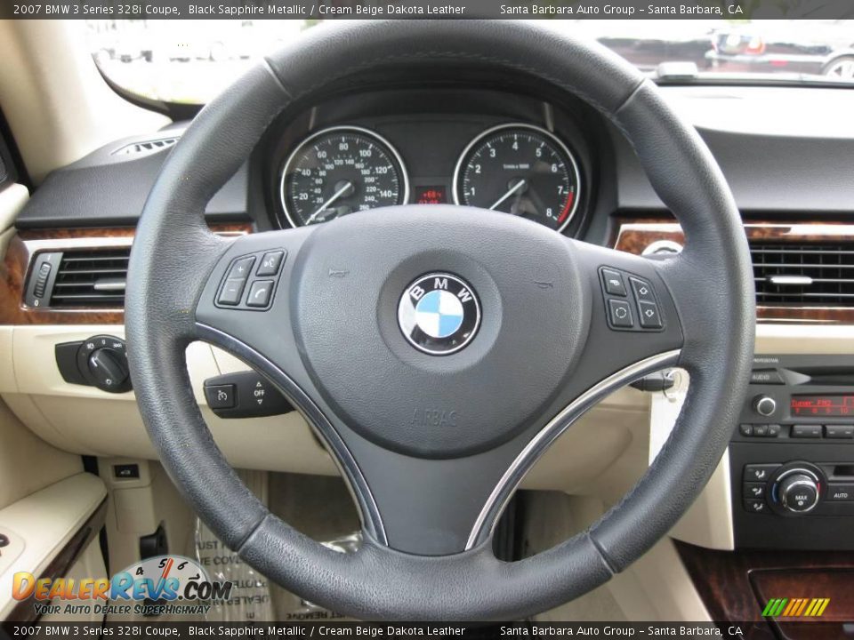 2007 BMW 3 Series 328i Coupe Black Sapphire Metallic / Cream Beige Dakota Leather Photo #22