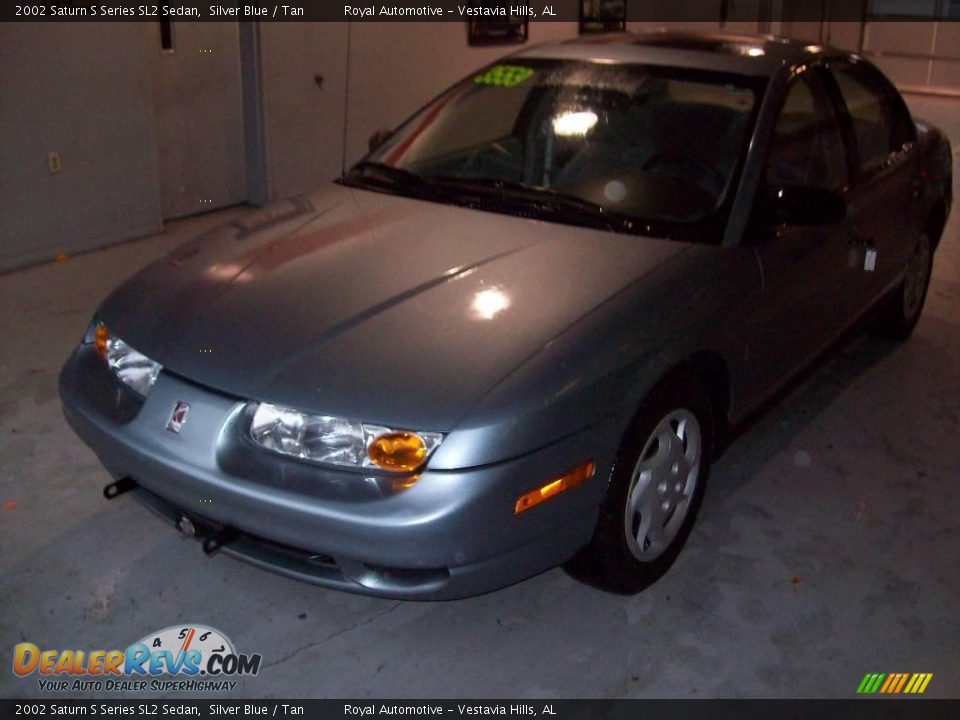 2002 Saturn S Series SL2 Sedan Silver Blue / Tan Photo #2
